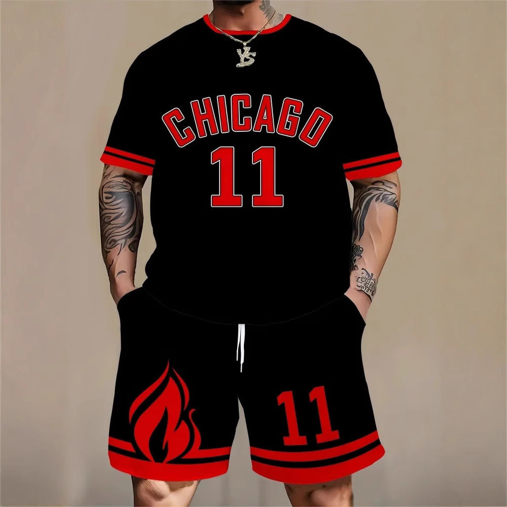 Personality Male Letter 3D Printing Suit