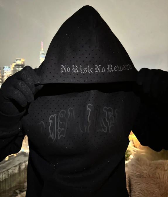 Men's Clothing Print Dark Rhinestone Black Series Youth