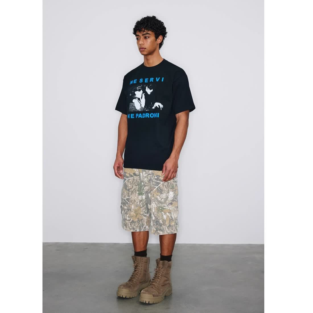 Retro Distressed Branch Camouflage Workwear Shorts