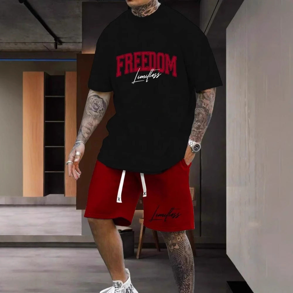 Personality Male Letter 3D Printing Suit
