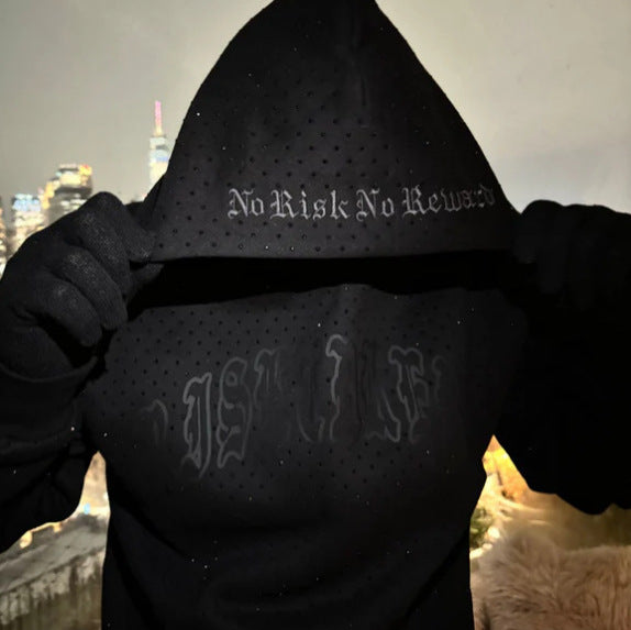 Men's Clothing Print Dark Rhinestone Black Series Youth
