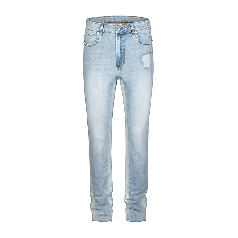 Splicing Contrast Color Retro Men's Trendy Micro Flared Pants