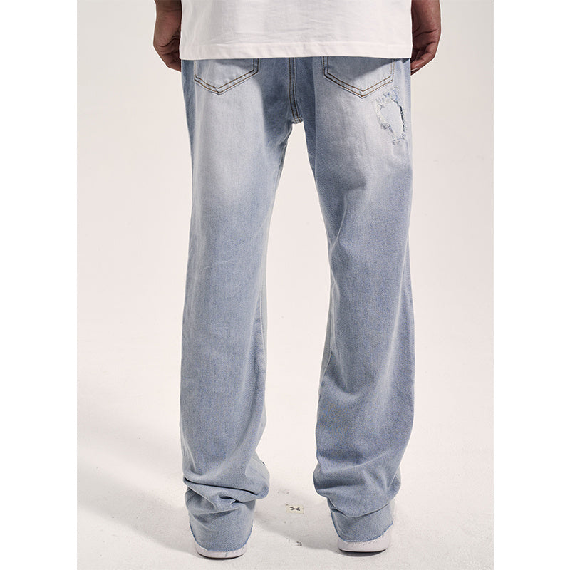 Splicing Contrast Color Retro Men's Trendy Micro Flared Pants