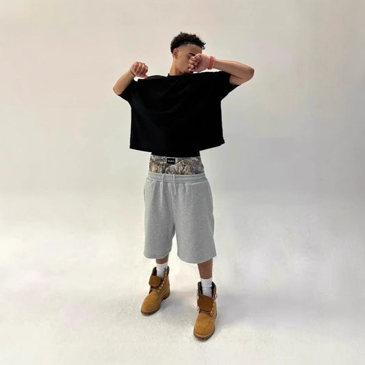 American High Street Double Waist Head Cropped Trousers Men