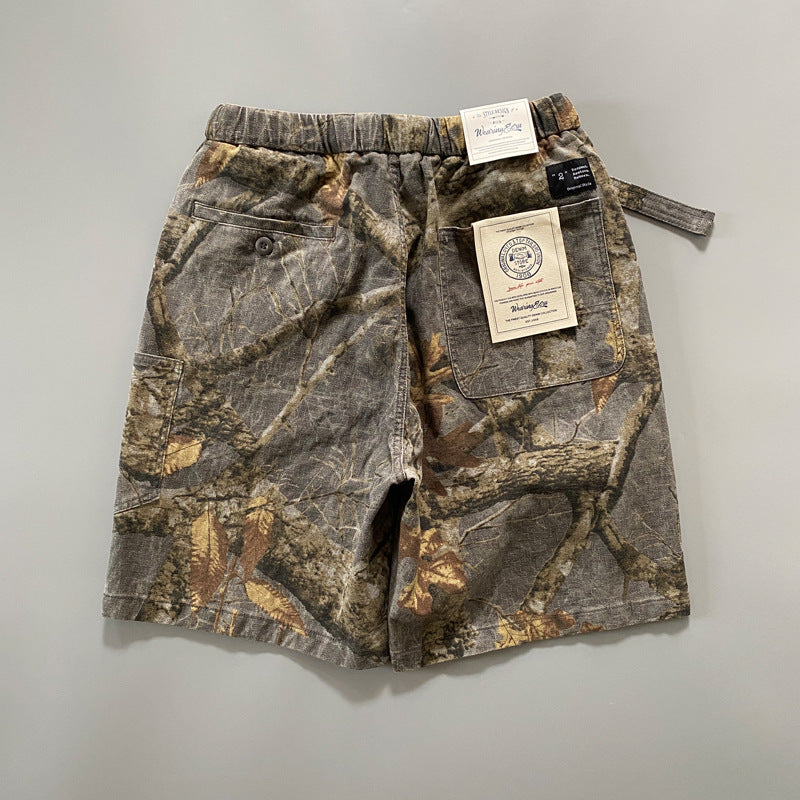 Heavy Dead Wood Branch Camouflage Shorts Men's Maple Leaf Shorts