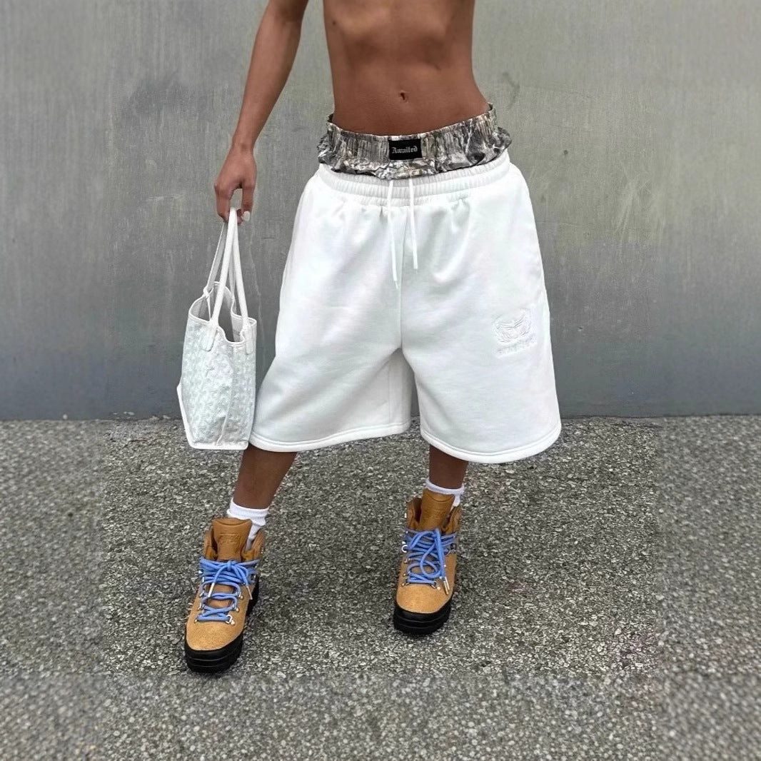 American High Street Double Waist Head Cropped Trousers Men