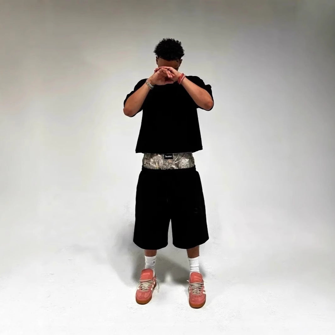 American High Street Double Waist Head Cropped Trousers Men