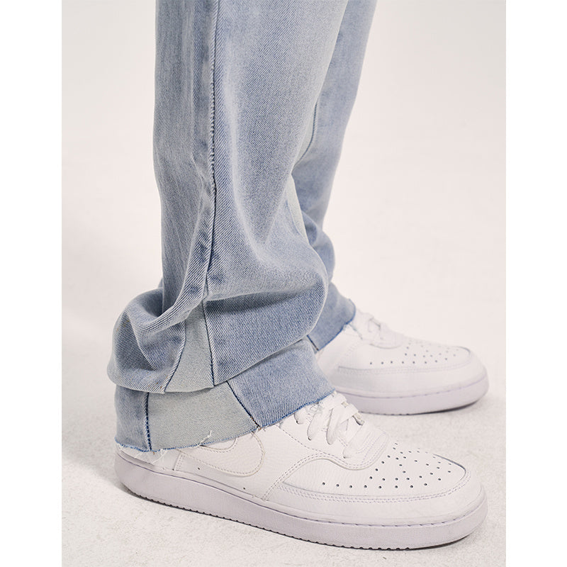 Splicing Contrast Color Retro Men's Trendy Micro Flared Pants
