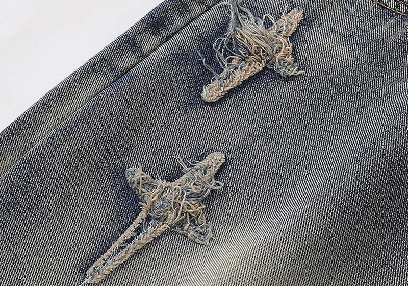 Men's Street Retro Hole Slightly Flared Jeans